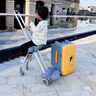 QBOX兒童行李箱雙桿懶人可坐騎行拉桿箱可登機遛溜娃神器男女孩旅行箱 雙桿黃帶剎車(chē)(擴容款)+護欄65L 20英寸 曬單實(shí)拍圖