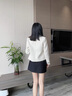妤遇（YUUZYUUS）品牌女裝短外套女2025春秋新款小個(gè)子時(shí)尚氣質(zhì)簡(jiǎn)約小香風(fēng)長(zhǎng)袖上衣 米白色 M 曬單實(shí)拍圖