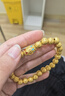 HONEYGOLD 蜜金珠寶黃金吊墜足金古法琺瑯藏文化轉運珠HGG1680工費220元/件 6.83g 蓮花腰鼓 曬單實(shí)拍圖