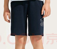 安踏兒童褲子男童裝2026年夏季潮流拼接涼感針織運動(dòng)短褲五分褲薄荷褲 【棉感親膚】深夜藍7717-5 160 cm 曬單實(shí)拍圖