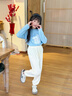 真維斯女童長(zhǎng)袖t恤兒童秋衣純棉打底衫2025新款衣服女孩中小童秋季童裝 藍(lán) 棒棒糖兔子+白 長(zhǎng)耳藍(lán)兔 90 曬單實(shí)拍圖