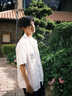古由卡（GUUKA）matsui潮牌純白色襯衫男士薄外套短袖夏季襯衣寬松情侶裝山本簡(jiǎn)約 白色 L 曬單實(shí)拍圖
