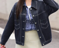 MsShe【天絲棉】大碼女裝2025新款秋裝胖mm復(fù)古明線顯瘦寬松外套 西梅紫色現(xiàn)貨 XL 曬單實(shí)拍圖
