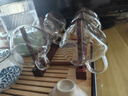 茶皇子茶杯玻璃品茗杯高硼硅耐熱純手工制作透明小水杯帶把手喝茶品杯 透明6杯+杯架 曬單實(shí)拍圖