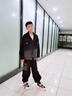 卡兔藍貓童裝男童春裝牛仔套裝2025新款大兒童寬松潮牌男孩春秋帥氣兩件套 黑色 140 曬單實拍圖