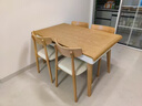 斯蘭夢(mèng)貝可折疊伸縮實(shí)木餐桌帶電磁爐一體家用小戶型北歐簡(jiǎn)約長(zhǎng)方形吃飯桌 原木色-餐桌+4張椅(款式4選1) 1.5米 (收縮尺寸) 曬單實(shí)拍圖