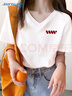 真維斯（JEANSWEST）純棉白色t恤女短袖寬松v領(lǐng)正肩夏2025打底簡約體恤雞心領(lǐng)內(nèi)搭上衣 曬單實拍圖