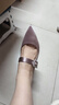 CHARLES&KEITH25秋季新品亮鉆方扣尖頭粗跟涼鞋單鞋CK1-61720231 紫紅色Mauve 39 （250） 曬單實(shí)拍圖