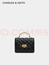 CHARLES&KEITH25秋季新品菱格鏈條手提斜挎包小方包七夕禮物CK2-50701608 曬單實(shí)拍圖