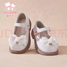 富羅迷女童皮鞋春秋新款瑪麗珍鞋兒童甜美蝴蝶結公主鞋單鞋 米白 32  曬單實(shí)拍圖