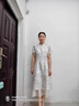 Ehangy輕奢品牌連衣裙女2025夏季新款高級感改良旗袍氣質(zhì)提花盤扣裙子 紫色 M 曬單實拍圖