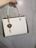 歌詩(shī)嫚（Geshiman）輕奢品牌手提媽媽斜挎包單肩通勤包生日禮物7266 雅致白配焦糖 曬單實(shí)拍圖