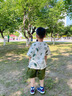 G.DUCKKIDS小黃鴨童裝男童夏裝套裝2025新款中小童夏季短袖男寶寶夏天衣服 綠色套裝 120 (建議105-115cm 4-5.2周歲) 曬單實(shí)拍圖