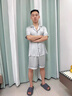 VENTION真絲男士睡衣夏薄短袖桑蠶絲父親節禮物送爸爸實(shí)用高級感禮盒裝 銀杏【短袖短褲】 XL 【140-160斤】 曬單實(shí)拍圖
