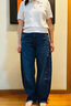 Levi's李維斯25年秋冬新款美式休閑女士BARREL高腰寬松錐形牛仔褲 中藍 27 (31) 曬單實拍圖