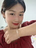 中國黃金（CHINA GOLD）足銀如魚(yú)得水手鐲女款百搭錦鯉鐲子教師節生日禮物送女友老婆錦鯉手鐲  約25±1g 曬單實(shí)拍圖