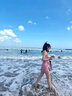 津炳勝泳衣女性感露背連體泳裝日系復古收腰顯瘦度假溫泉比基尼兩件套裝 粉紅格紋套裝【帶胸墊升級款】 均碼 【建議90-120斤】 曬單實(shí)拍圖