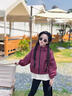 女童外套春秋款2025新款洋氣中大童秋裝韓版風(fēng)衣兒童連帽沖鋒衣潮 酒紅色 150 曬單實(shí)拍圖