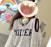 Jret辣妹鏤空露肩衛(wèi)衣女女裝2025年秋冬季薄款圓領(lǐng)打底上衣服 灰色 L 建議【100-120】 曬單實拍圖