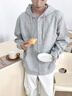 名創(chuàng)優(yōu)品（MINISO）衛(wèi)衣外套男重磅帶帽子休閑運(yùn)動(dòng)長(zhǎng)袖開(kāi)衫男士簡(jiǎn)約高級(jí)感連帽衣服秋 麻灰(空白) XL /180(體重140-160斤) 曬單實(shí)拍圖
