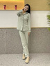 浪莎春季新品睡衣女100%純棉長(cháng)袖長(cháng)褲女士春秋開(kāi)衫可外穿家居服套裝 櫻草綠-3880 XL 建議165-170cm/120-140斤 曬單實(shí)拍圖