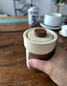 兮元記陶瓷泡茶杯茶水分離杯子帶蓋馬克杯過濾防燙家用辦公室男女喝茶杯 行思泡茶杯（杏酪）370ml 曬單實(shí)拍圖