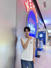 名創(chuàng  )優(yōu)品（MINISO）男士無(wú)袖背心2025新款夏季冰絲涼感UPF50+防曬坎肩運動(dòng)跑步馬甲男 白(浮光筆刷胸標)+冰川藍(飛揚筆刷胸標) L /175(名創(chuàng  )優(yōu)品品控嚴格) 曬單實(shí)拍圖