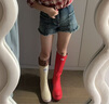 駱駝（CAMEL）彩虹雨靴女晴雨兩穿輕盈戶(hù)外休閑長(cháng)靴 L25W577028 紅色 38 曬單實(shí)拍圖