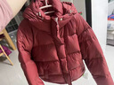 閨蜜穿搭新年紅色羽絨服女冬季2025新款韓系連帽短款面包服厚外套 紅色 優(yōu)質(zhì)版 XL  136-150斤 曬單實(shí)拍圖
