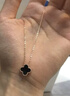 MEXNIA奢侈品飾品鉆石四葉草瑪瑙項鏈女雙面吊墜520情人節(jié)禮物送女友 黑瑪瑙款:雙面四葉草項鏈 曬單實拍圖