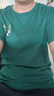 回力墨綠色短袖t恤女2025新款夏季大碼女裝胖mm上衣純棉新中式體恤衫 曬單實(shí)拍圖