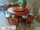 卡洛森（KALUOSEN） 餐桌 中式實(shí)木圓形餐桌帶轉(zhuǎn)盤10人家用圓桌吃飯歺桌圓餐桌椅組合 1.5m +8椅配轉(zhuǎn)盤（顏色備注） 曬單實(shí)拍圖