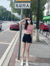 多菲尼森高腰黑色牛仔褲女含棉港風夏季顯瘦熱褲緊身辣妹超短褲ins褲子 高腰黑色短褲M碼 曬單實拍圖