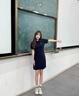 FILA 斐樂官方女子連衣裙2025夏新款網(wǎng)球運(yùn)動簡約編織翻領(lǐng)連身裙 RD寶藍(lán)-NV S 160/80A/S 曬單實(shí)拍圖