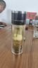 宅輕松 泡茶杯男女士茶水分離水杯一鍵開蓋雙層玻璃杯車載耐高溫杯黑色 曬單實(shí)拍圖