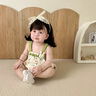 班喜迪嬰兒衣服夏裝包屁衣薄款嬰幼兒女寶寶連體衣超萌公主吊帶哈衣夏季 綠色 90cm 曬單實拍圖