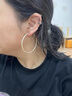 新款老銀鳯祥999純銀耳圈女2026年款潮純銀圈圈耳環(huán)韓國氣質(zhì)款 圓管光面直徑6厘米偏大號 足銀 曬單實(shí)拍圖