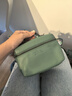 瓏驤（LONGCHAMP）新品 女士牛皮迷你手提單肩斜挎包盒子包化妝包女包10187 987 D90 鼠尾草綠 曬單實(shí)拍圖
