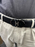 ELLE HOMME男士商務(wù)皮帶 頭層牛皮板扣腰帶 時尚褲帶4923黑色 曬單實(shí)拍圖