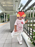 班喜迪女童褲子夏裝2025新款洋氣寶寶休閑防蚊褲童裝夏季兒童九分燈籠褲 米色 90 曬單實(shí)拍圖