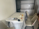 顧家家居（KUKA）意式微晶石餐桌家用客廳餐桌椅組合DS7183T 1.4M方桌+折線灰椅*4 曬單實拍圖