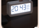 得力（deli）兒童節(jié)禮物充電電子鬧鐘背光家用學(xué)生兒童溫濕度計(jì)床頭鐘開學(xué)升學(xué)必備白 LE103A 曬單實(shí)拍圖