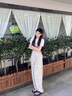 京功大碼褲子女200斤冰絲女裝300斤闊腿褲高腰水墨夏季垂感國風(fēng)慵懶 杏色[水墨休閑褲] L 建議85-110斤 曬單實拍圖
