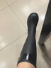 雨鞋女款成人高筒雨靴防滑水鞋長筒防水防臭加絨水靴 黑色 M （37-38） 24CM 曬單實拍圖