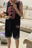 Jordan耐克AJ兒童背心 Nike23號(hào)男童籃球服夏季透氣無(wú)袖T恤  正黑色 曬單實(shí)拍圖