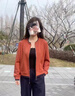 羅蒙（ROMON）套裝女2025新款超火運(yùn)動(dòng)春秋彎刀褲中老年裝開衫媽媽時(shí)尚兩件套裝 橘色上衣+藏青色褲子 M  100-115斤 卡碼拍大 曬單實(shí)拍圖