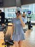 陶芙（taofu）專業(yè)羽毛球服套裝女夏季短袖寬松健身服室內(nèi)跑步籃球吸汗三分褲裙 藍(lán)色兩件套（藍(lán)裙） 2XL 曬單實(shí)拍圖