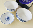 景德鎮（jdz）高溫釉下彩餐具白瓷飯碗湯碗魚(yú)盤(pán)青花玲瓏散件搬家禮物可微波爐 孔雀醋碟 6個(gè) 3英寸 曬單實(shí)拍圖