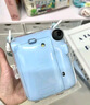 富士立拍立得mini12一次成像相機 mini11/7/9升級款 相紙旅游拍照七夕送禮物 藍+水晶殼+肩帶 官配+白邊20張 曬單實(shí)拍圖