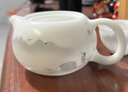 冰種玉瓷功夫茶具手繪水墨中國風(fēng)套裝素?zé)蛑裆w碗茶壺禮盒送禮 手繪反口6杯茶壺套 曬單實(shí)拍圖